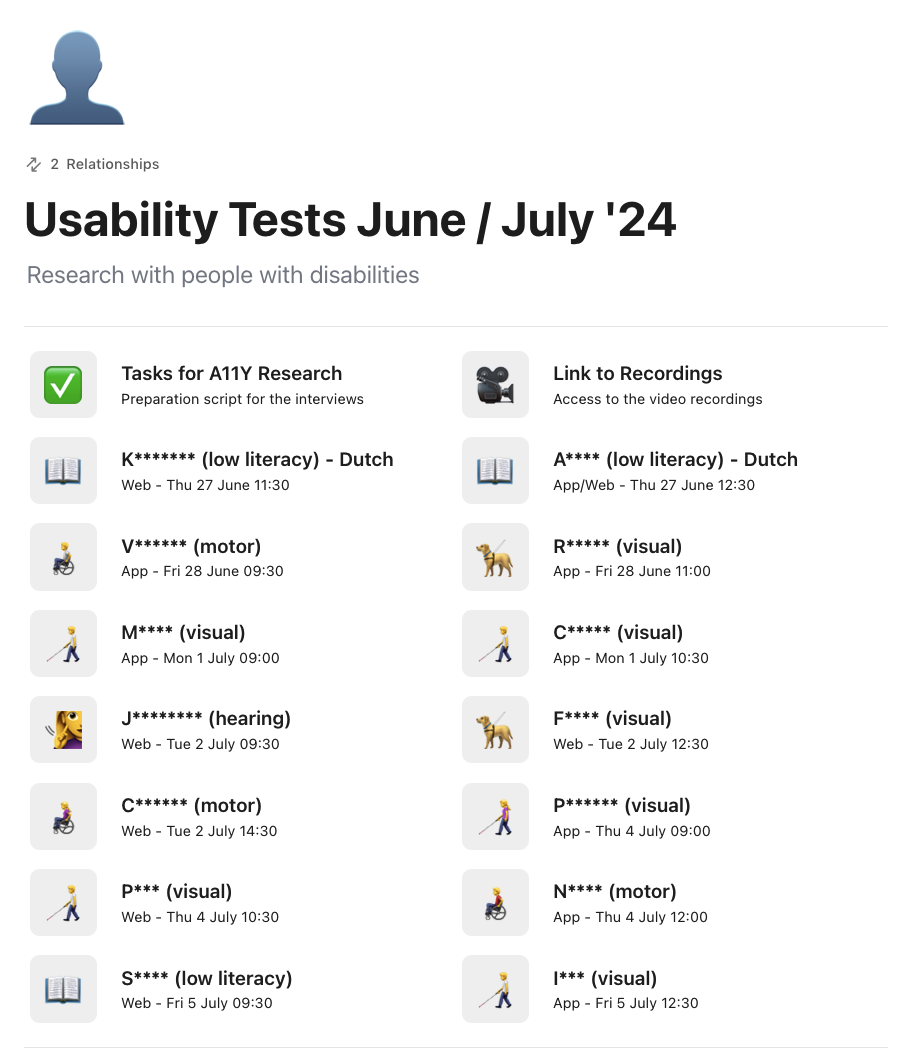 User tests